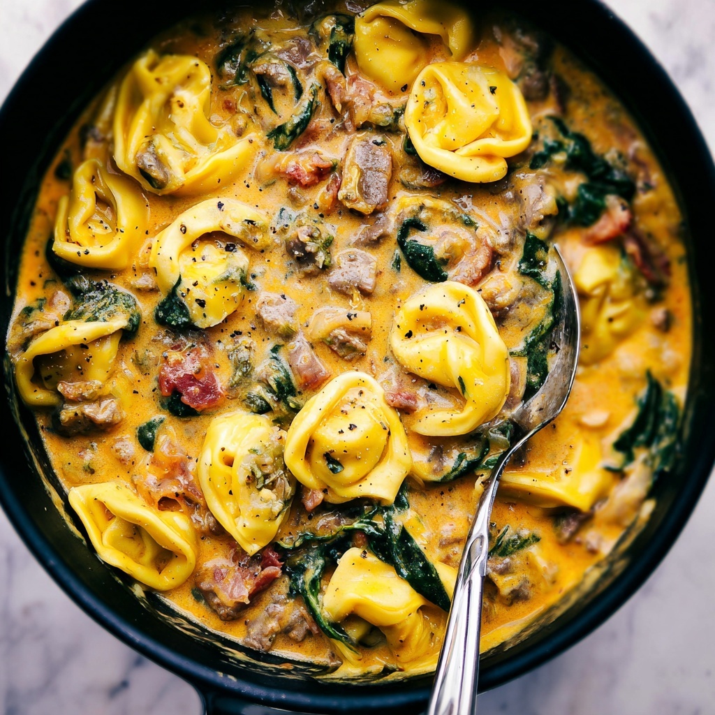 Slow Cooker Sausage and Cheese Tortellini Recipe - Recipe Image