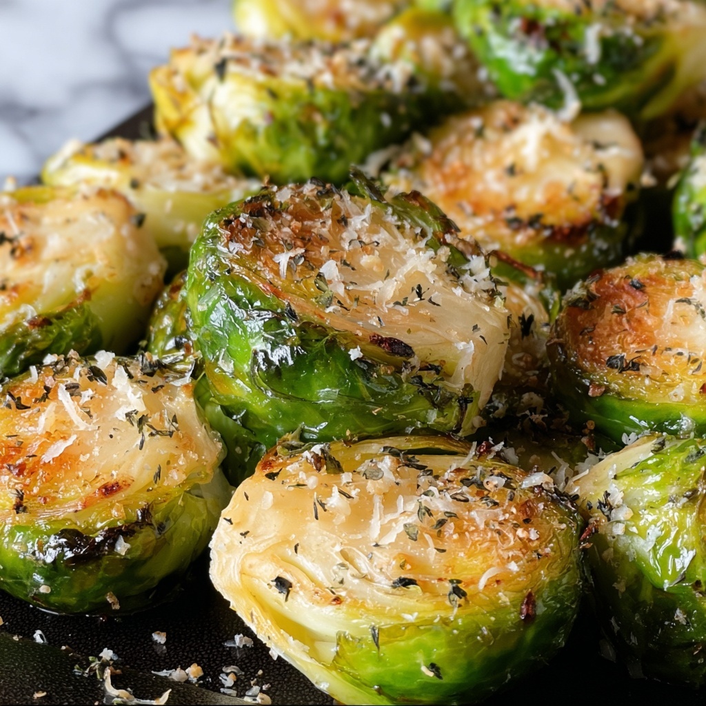 Garlic Parmesan Roasted Brussels Sprouts Recipe - Recipe Image