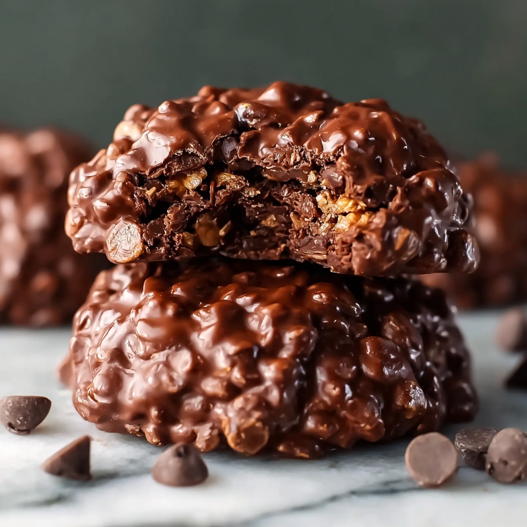 No-Bake Chocolate Peanut Butter Oat Cookies Recipe - Recipe Image