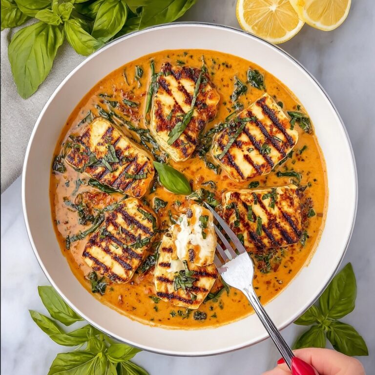 Marry Me Halloumi: A Creamy Delight with Sundried Tomatoes and Fresh Basil Recipe