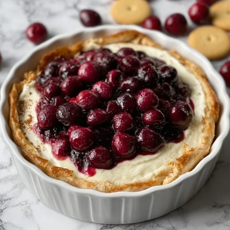 Baked Cranberry Cream Cheese Dip with a Golden Puff Pastry Crust Recipe