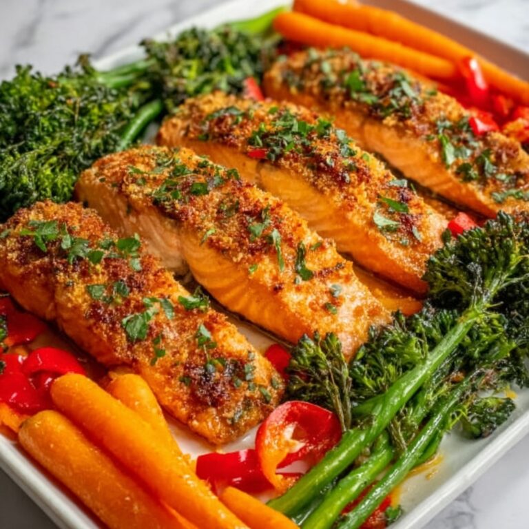 Sheet Pan Honey Garlic Salmon with Veggies Recipe