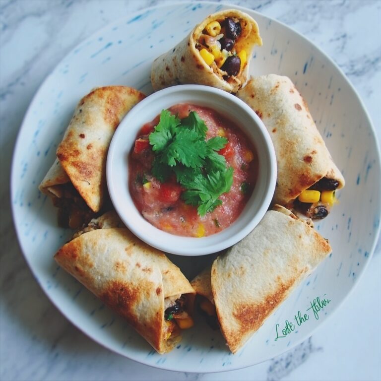 Baked Southwest Egg Rolls with Salsa-Ranch Dip Recipe
