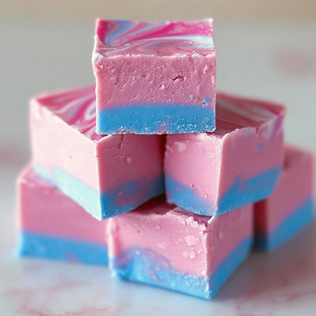 Homemade Cotton Candy Fudge Recipe - Recipe Image