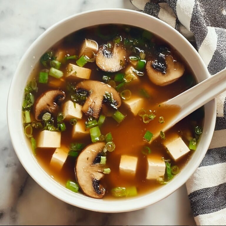 Japanese Clear Soup with Tofu and Mushrooms Recipe