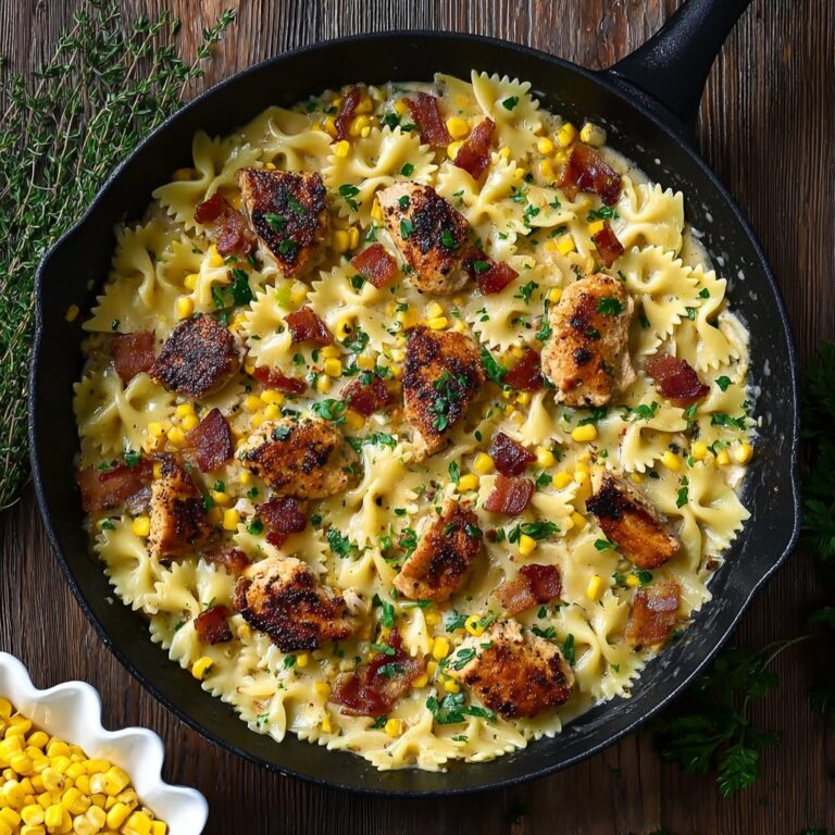 Creamy Chicken Corn Pasta with Bacon Recipe