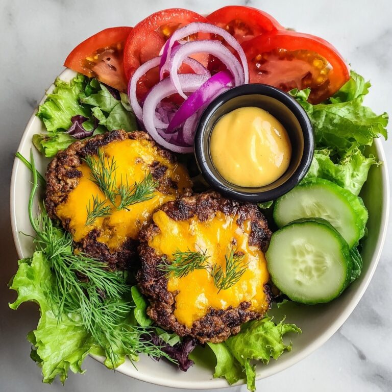 Grilled Juicy Burger Bowls with Fresh Greens Recipe