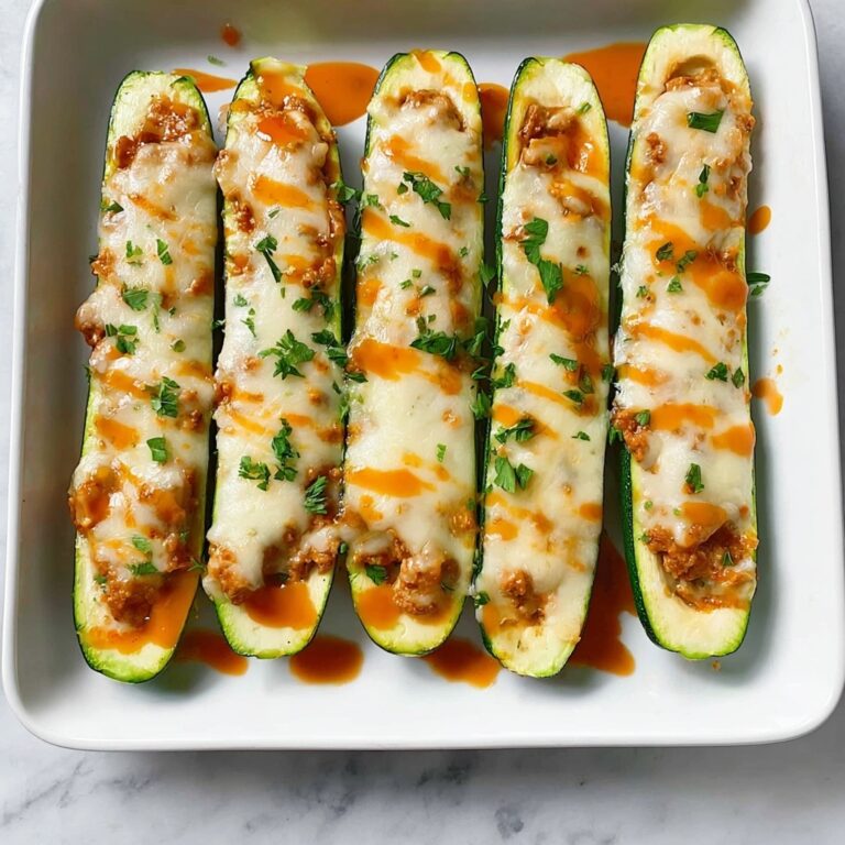 Buffalo Chicken Zucchini Boats Recipe