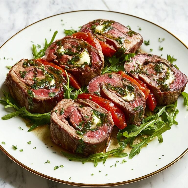 Savory Italian Stuffed Flank Steak Pinwheels Recipe