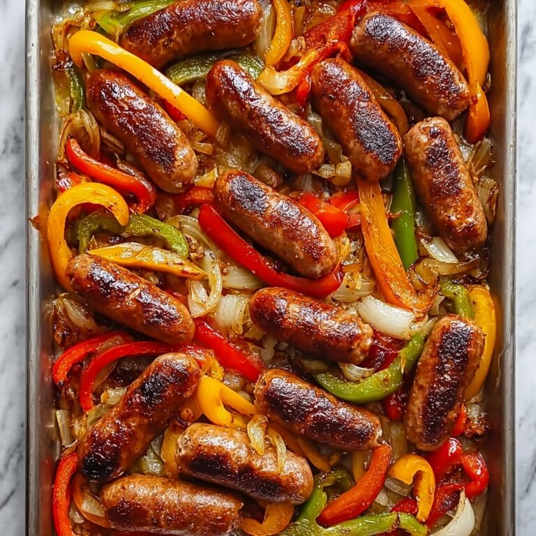 Easy Sheet Pan Sausage, Peppers, and Onions Recipe