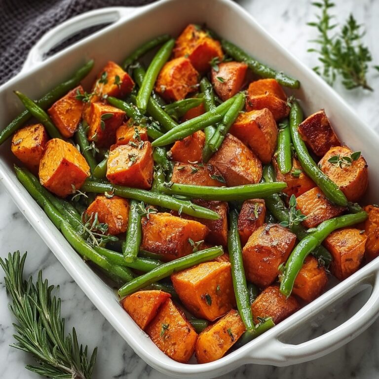 Savor the Flavor: Sweet Potato & Green Bean Tray Bake Delight Recipe