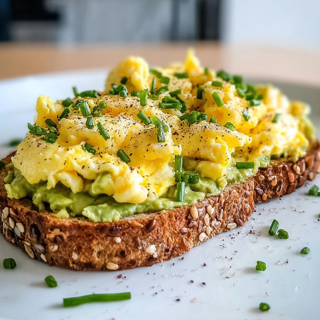 High Protein Scrambled Eggs & Avocado Toast Recipe - Recipe Image