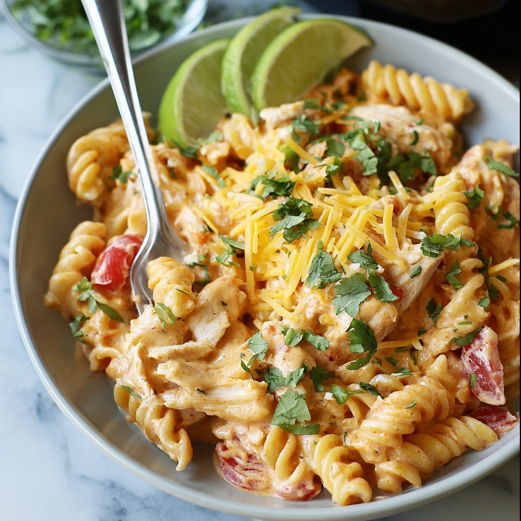 Crock Pot Salsa Ranch Chicken Pasta Recipe - Recipe Image