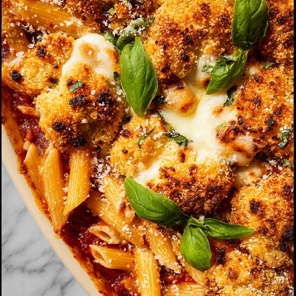 Chicken Parmesan Casserole with Penne Pasta Recipe - Recipe Image