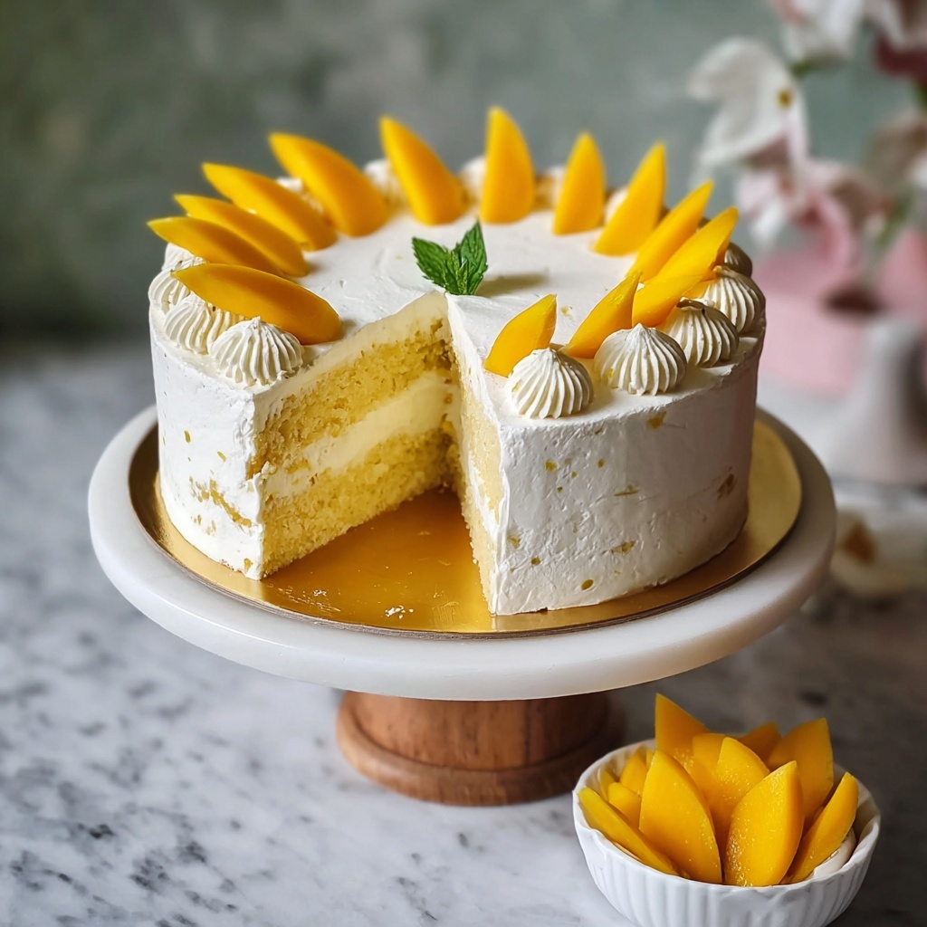 Mango Cream Chiffon Cake: Light & Luscious Bliss Recipe - Recipe Image