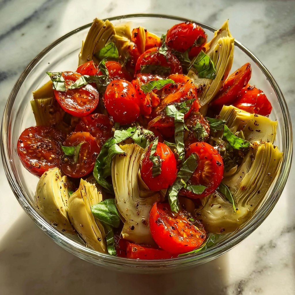 Vegan Tuscan Artichoke Tomato Salad Recipe - Recipe Image