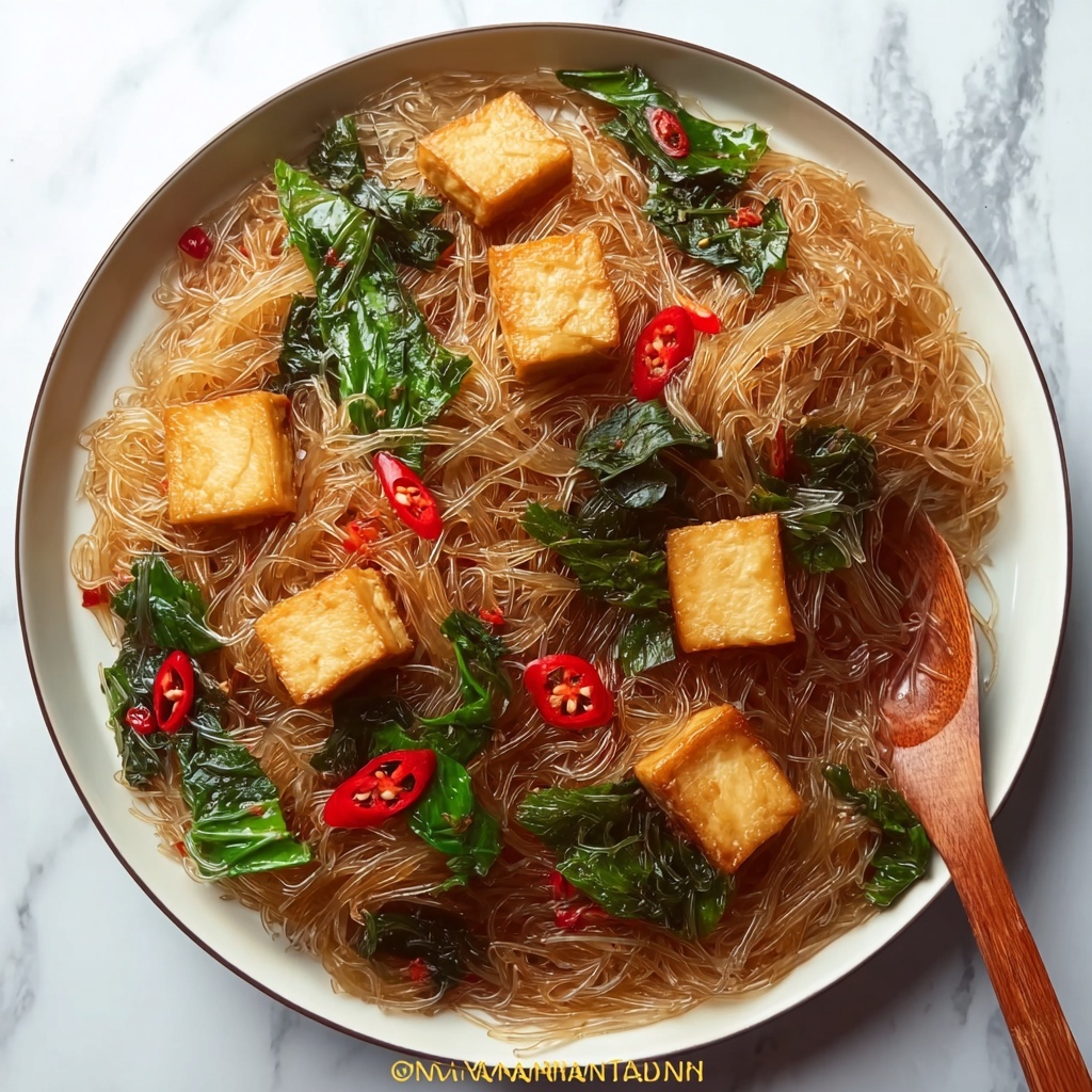 Basil and Tofu Vermicelli: A Quick Vegan Delight Recipe - Recipe Image