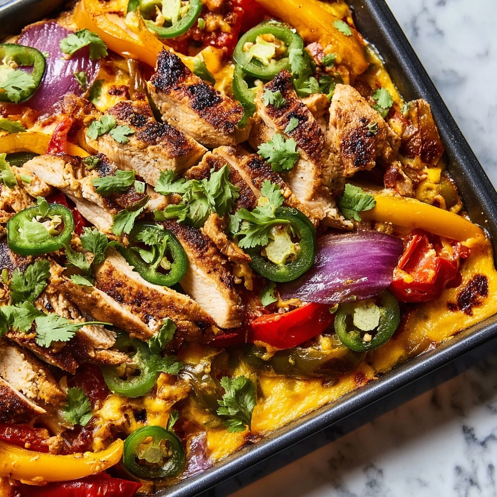 Sheet Pan Chicken Fajita Nachos for Easy Dinner Bliss Recipe - Recipe Image