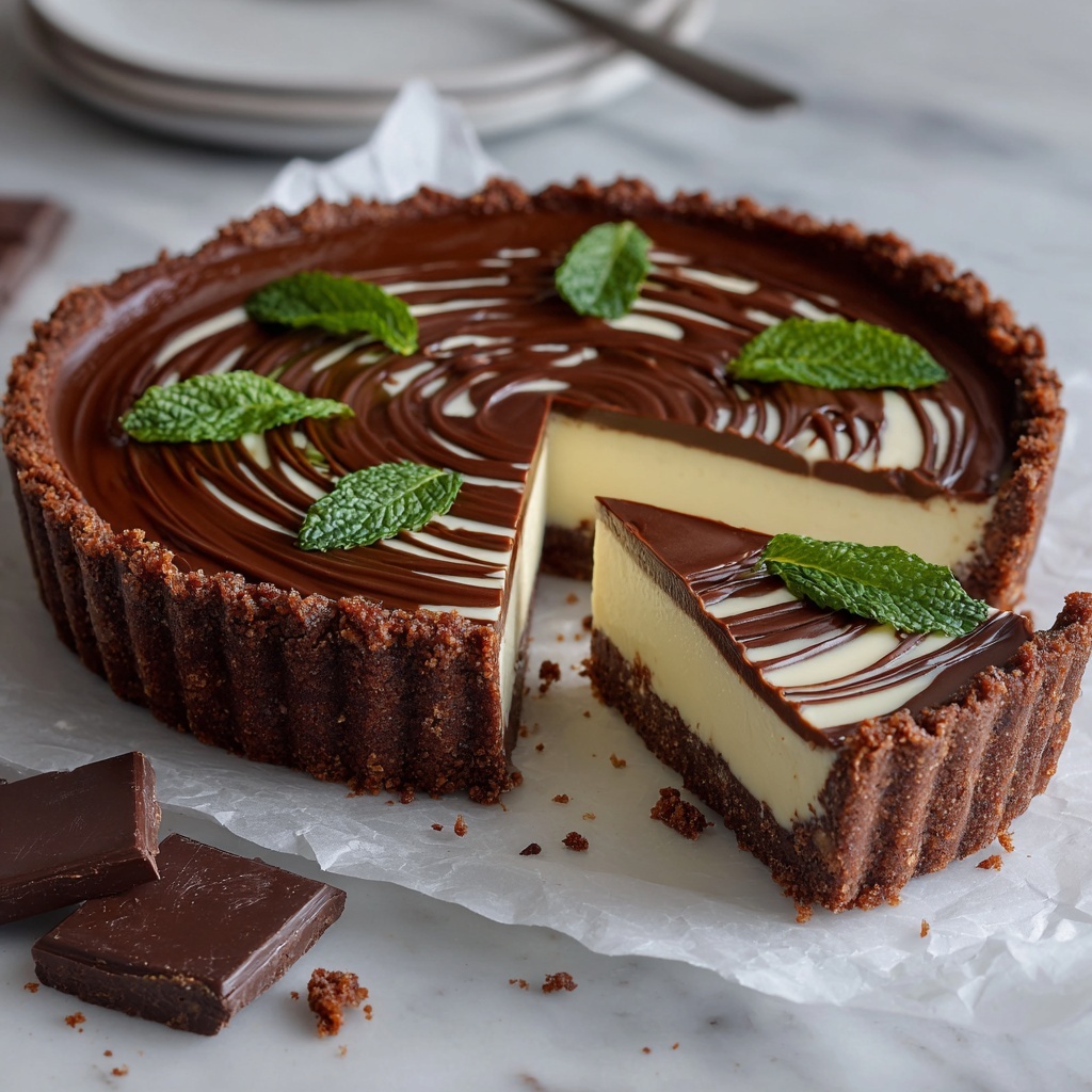 Vegan Mint Chocolate Tart Recipe - Recipe Image