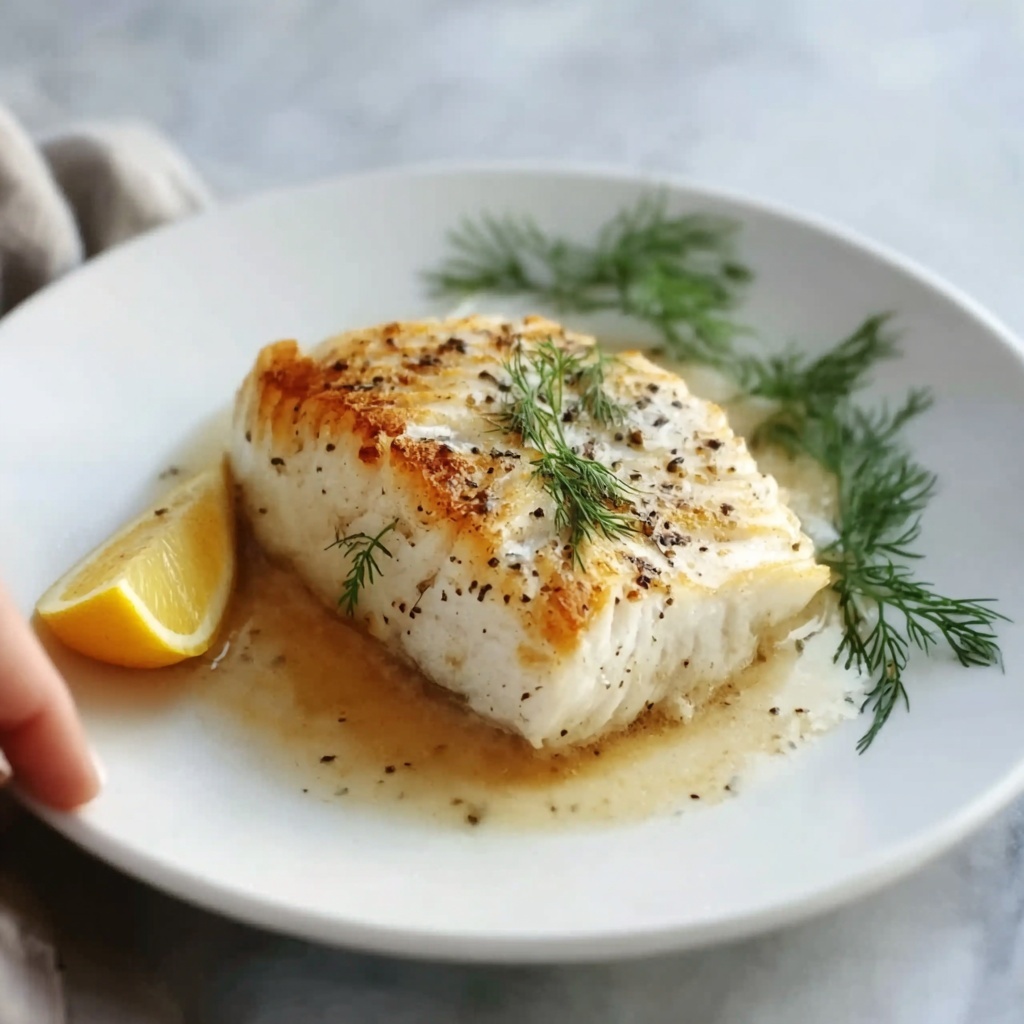 Baked Halibut with Lemon and Garlic Recipe - Recipe Image