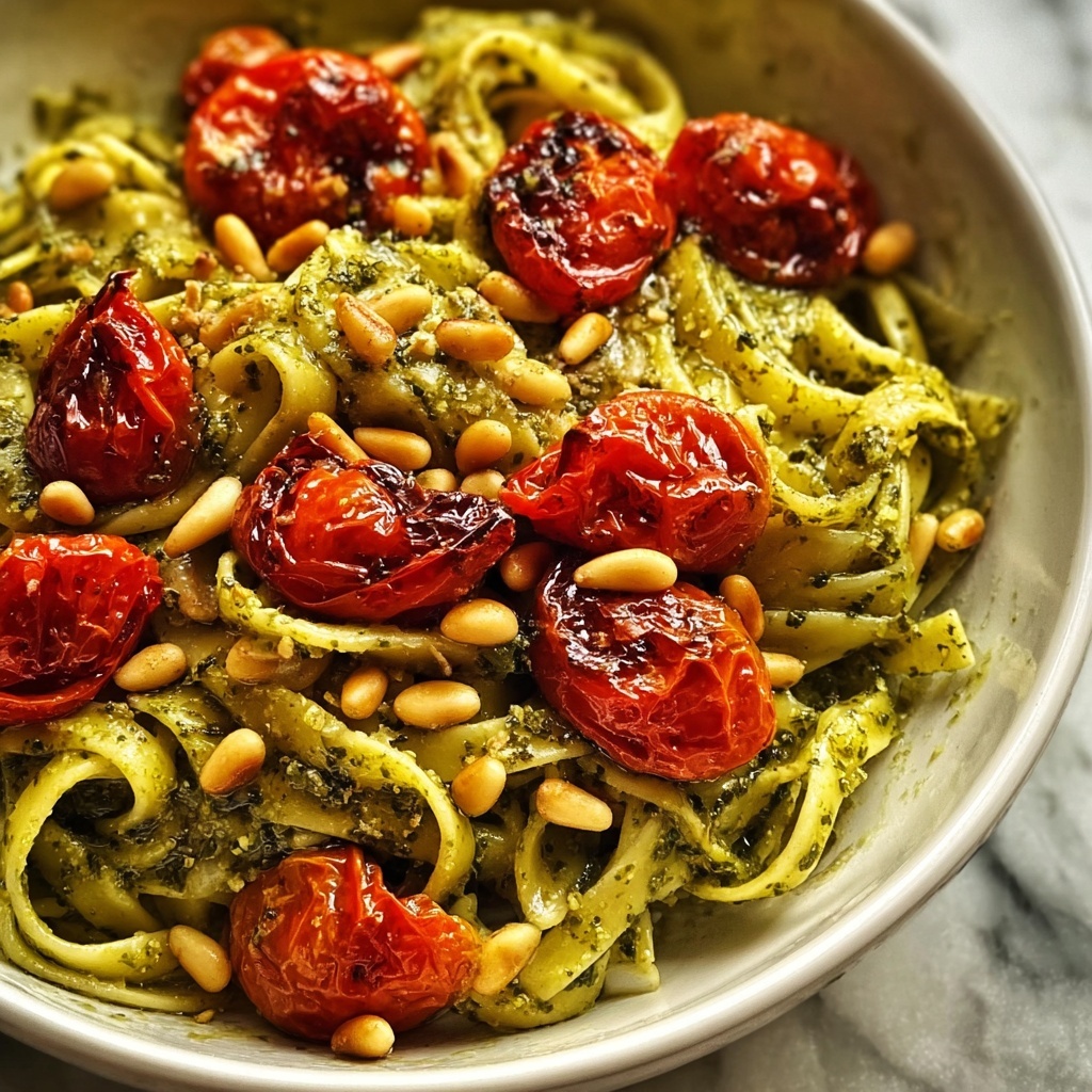 Pesto Pasta with Roasted Tomatoes Recipe - Recipe Image