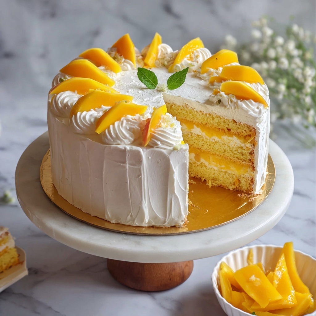 Mango Cream Chiffon Cake: Light & Luscious Bliss Recipe - Recipe Image