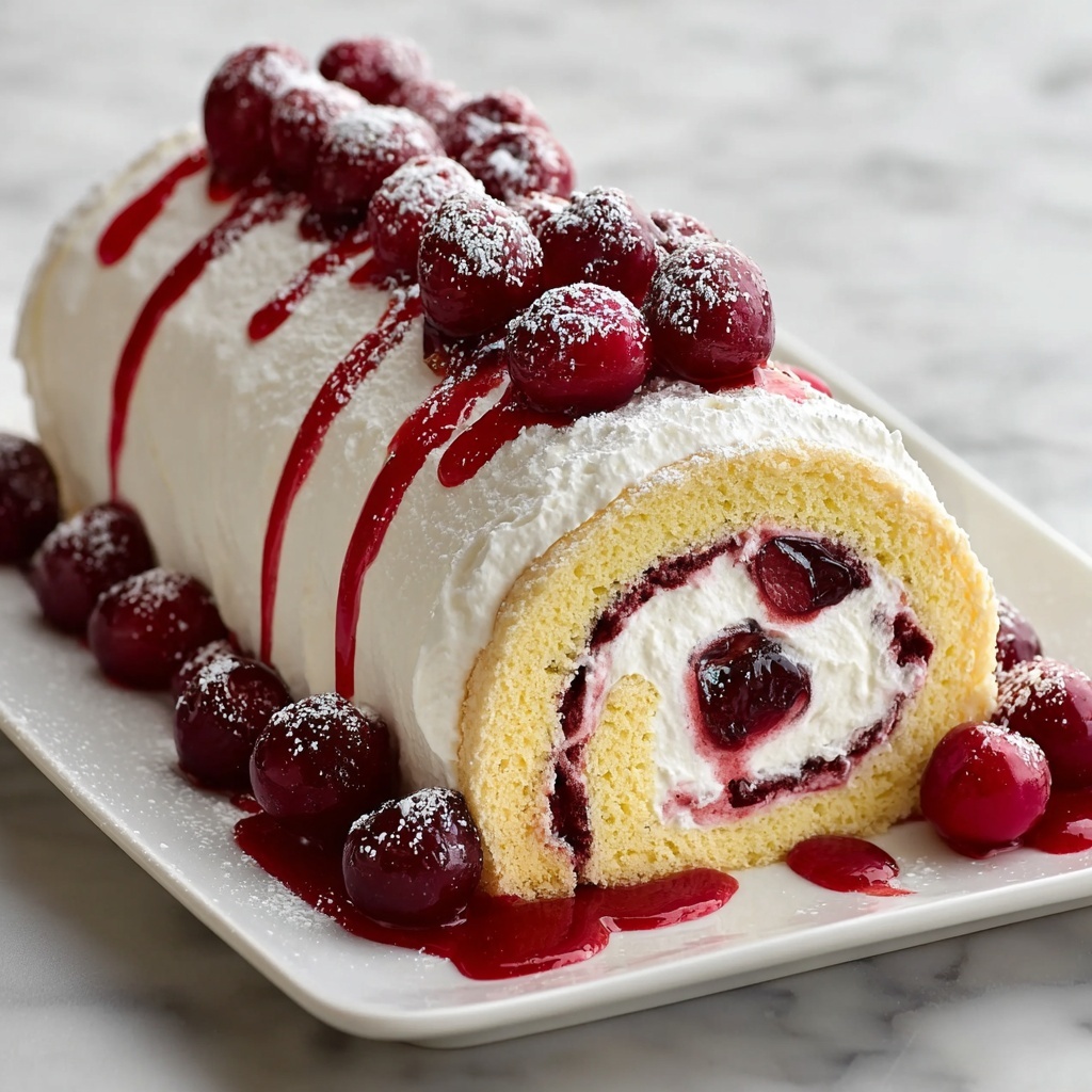 Cherry Cheesecake Cake Roll Recipe - Recipe Image