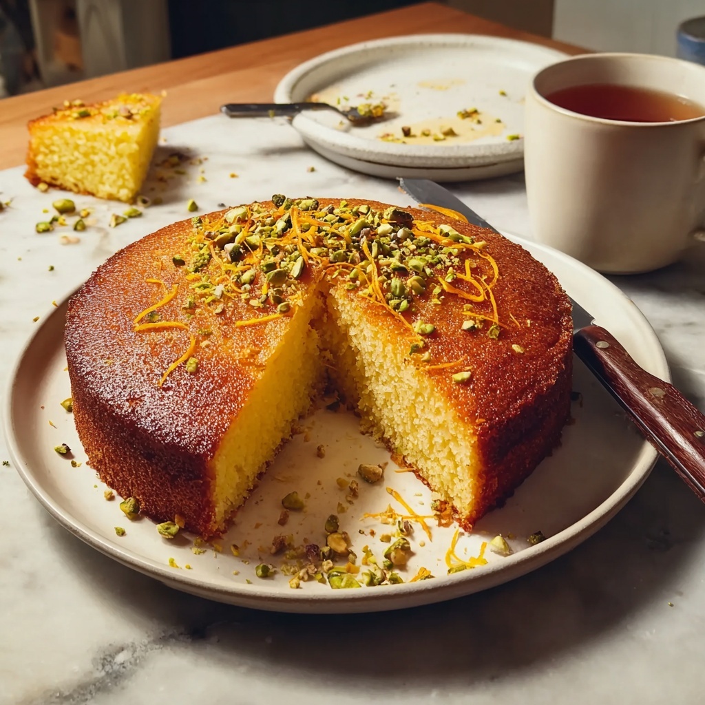 Rosewater Orange Zest Cake with Pistachios Recipe - Recipe Image