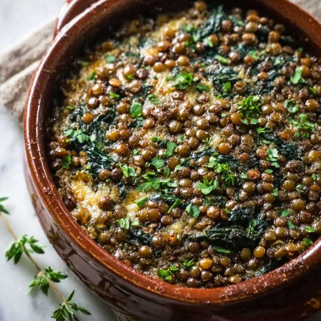 Healthy Quinoa Lentil Spinach Bake Recipe - Recipe Image
