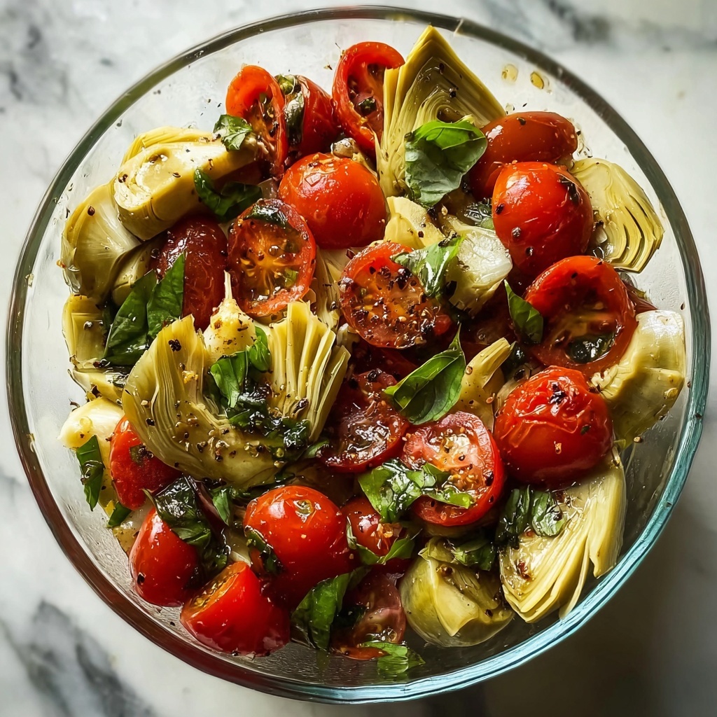 Vegan Tuscan Artichoke Tomato Salad Recipe - Recipe Image