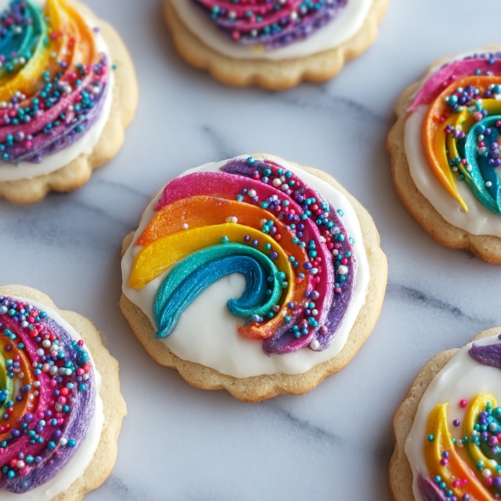 Piped Rainbow Shortbread Cookies for Festive Fun at Home Recipe - Recipe Image