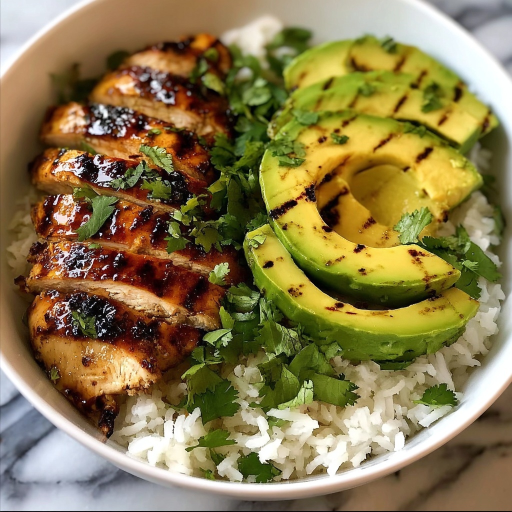 Honey Lime Chicken Avocado Rice Bowl Recipe - Recipe Image