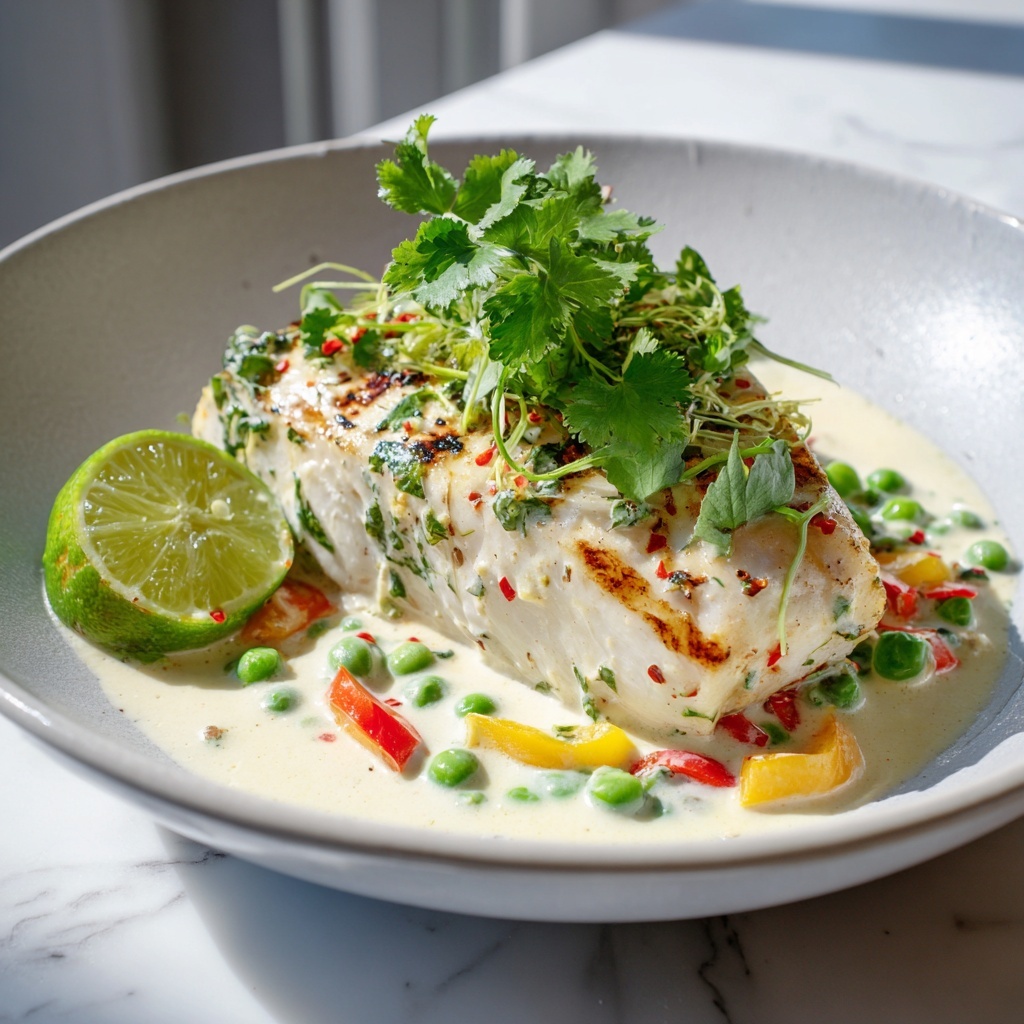 Coconut Poached Cod with Ginger and Lime Recipe - Recipe Image