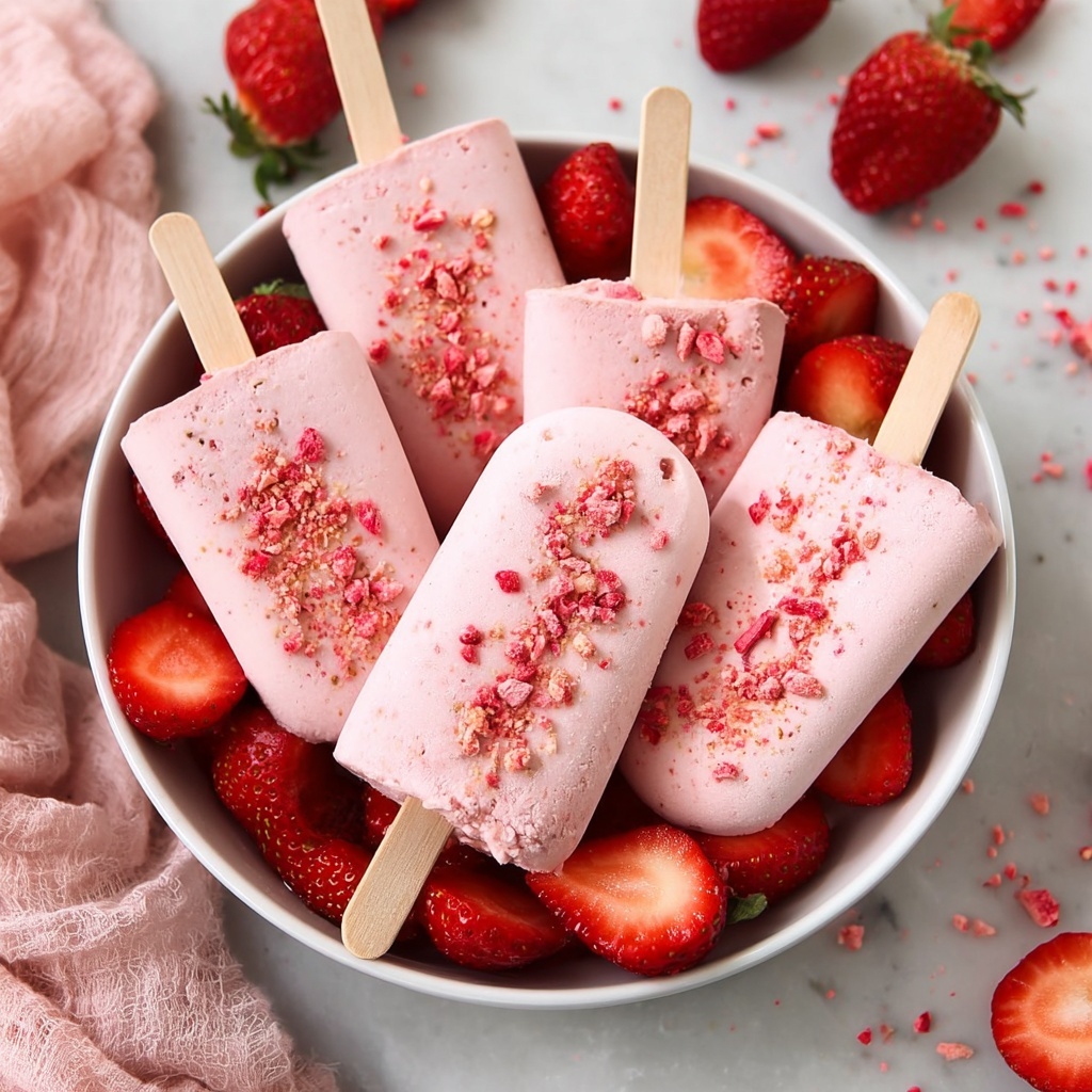 Vegan Strawberry Ice Cream Bars Recipe - Recipe Image