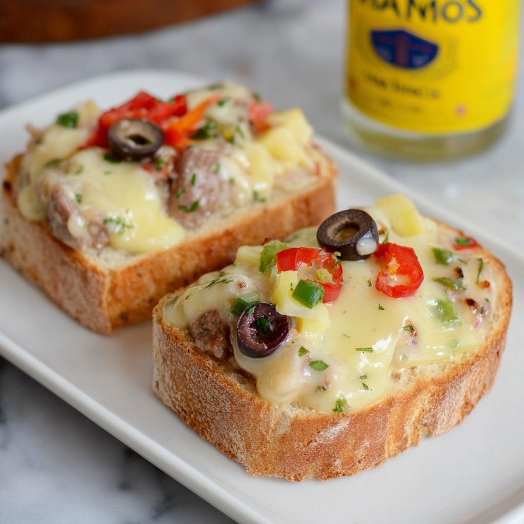 Italian Cheese Steak French Bread Pizza Recipe - Recipe Image
