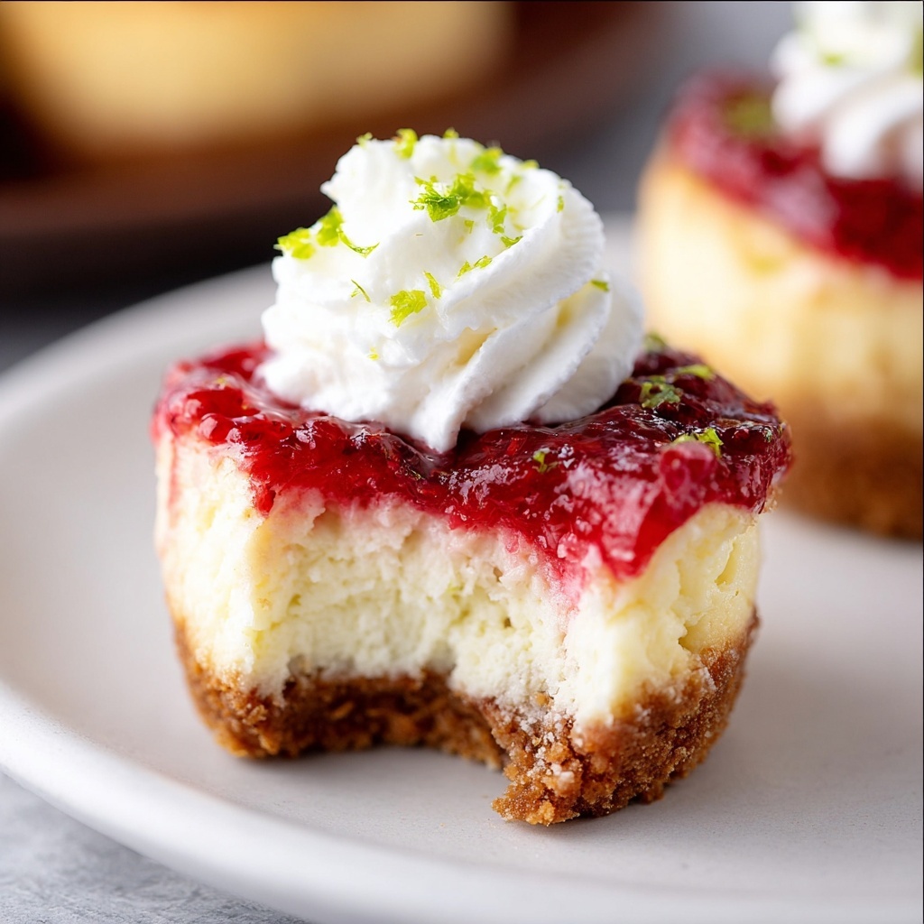 Mini Lime Cheesecakes with Raspberry Sauce Recipe - Recipe Image