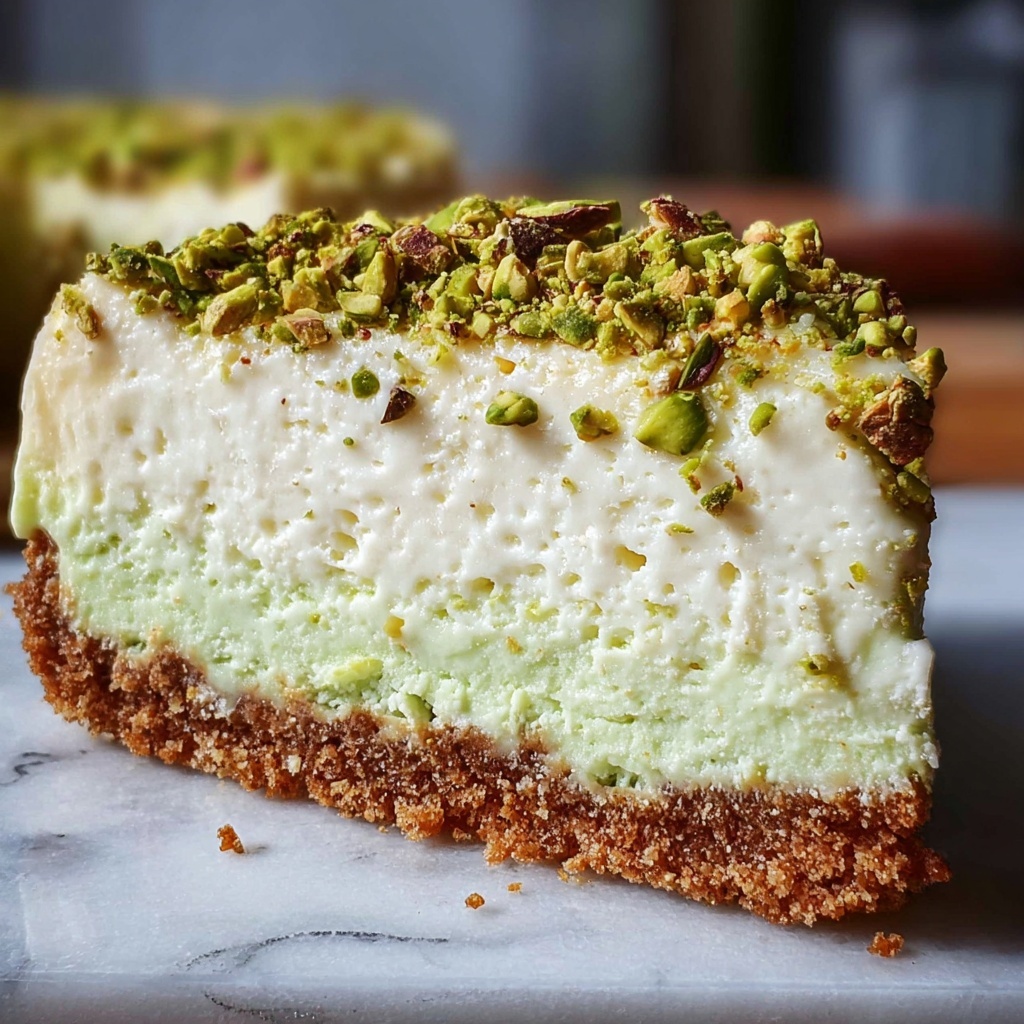 Heavenly Pistachio White Chocolate Cheesecake Bliss Recipe - Recipe Image