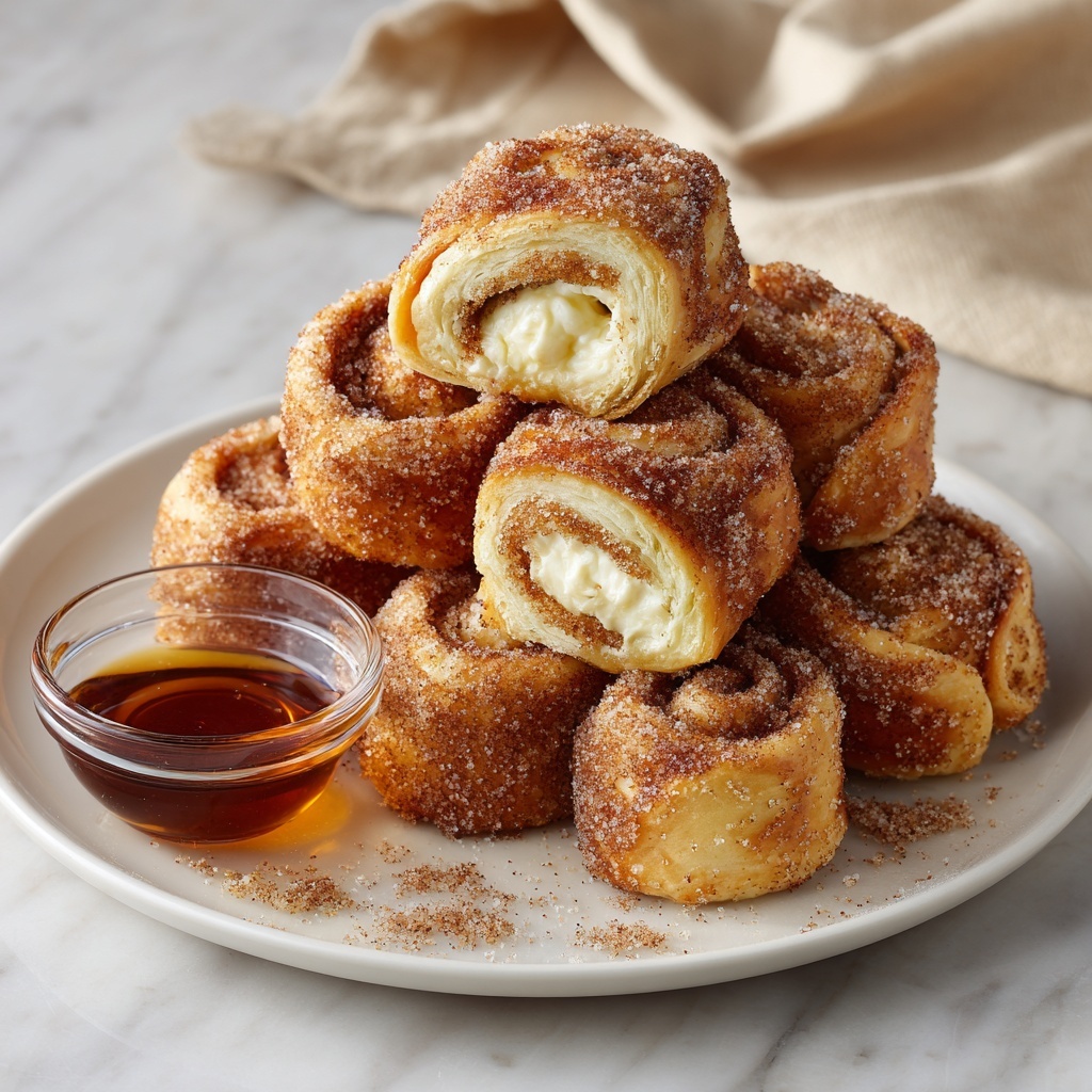 French Toast Roll-Ups with Cream Cheese Filling and Toppings Recipe - Recipe Image