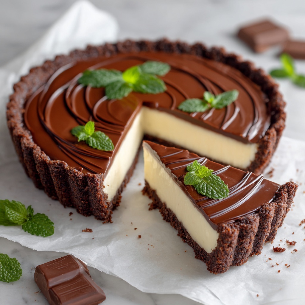 Vegan Mint Chocolate Tart Recipe - Recipe Image
