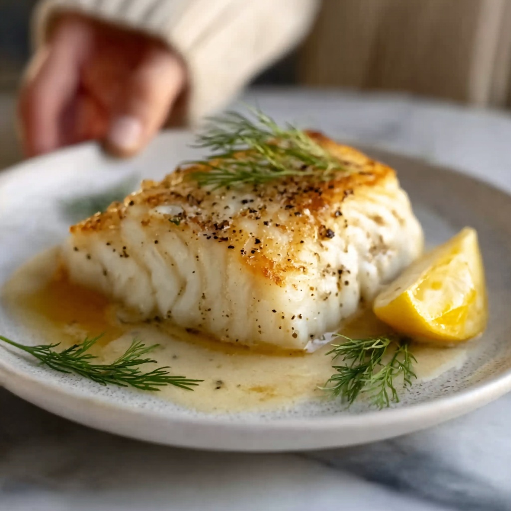 Baked Halibut with Lemon and Garlic Recipe - Recipe Image