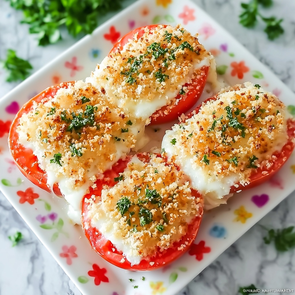 Delicious Ricotta Stuffed Tomatoes for a Tasty Italian Treat Recipe - Recipe Image