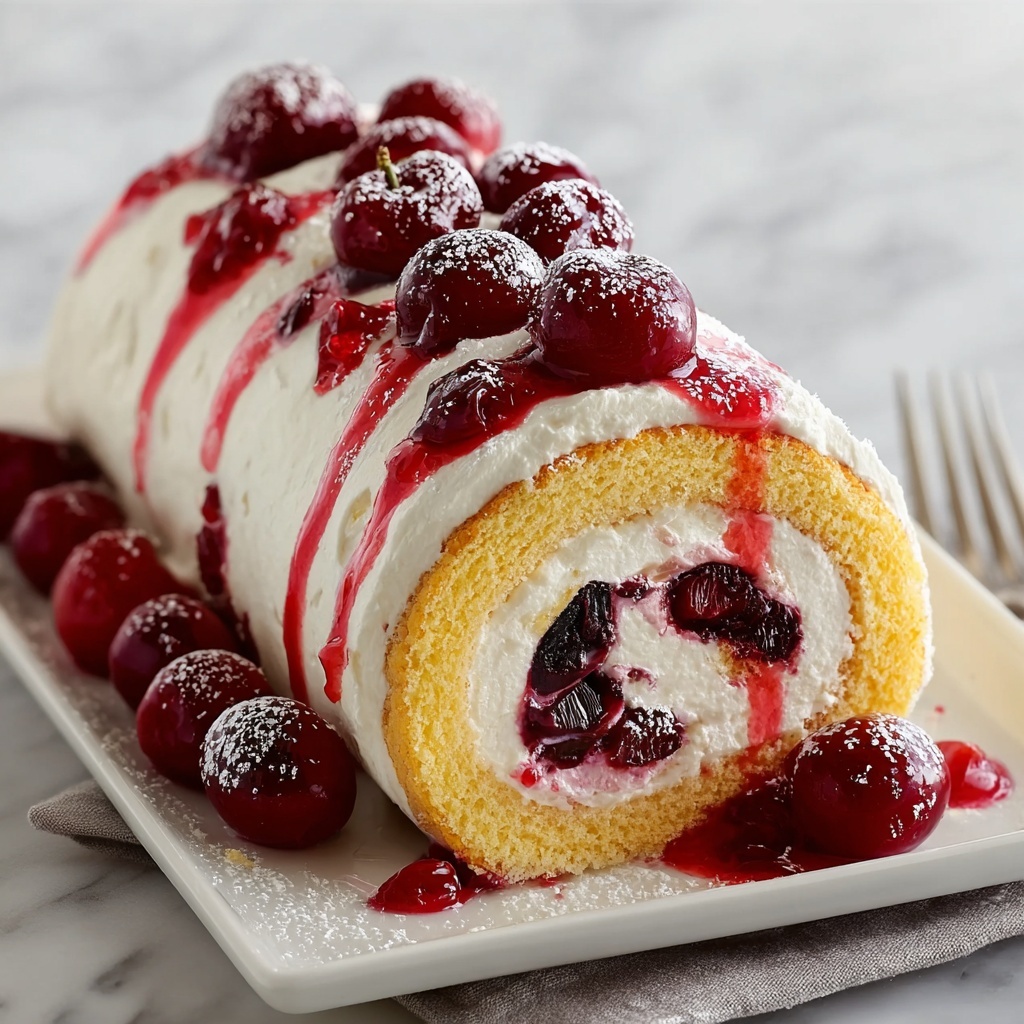 Cherry Cheesecake Cake Roll Recipe - Recipe Image