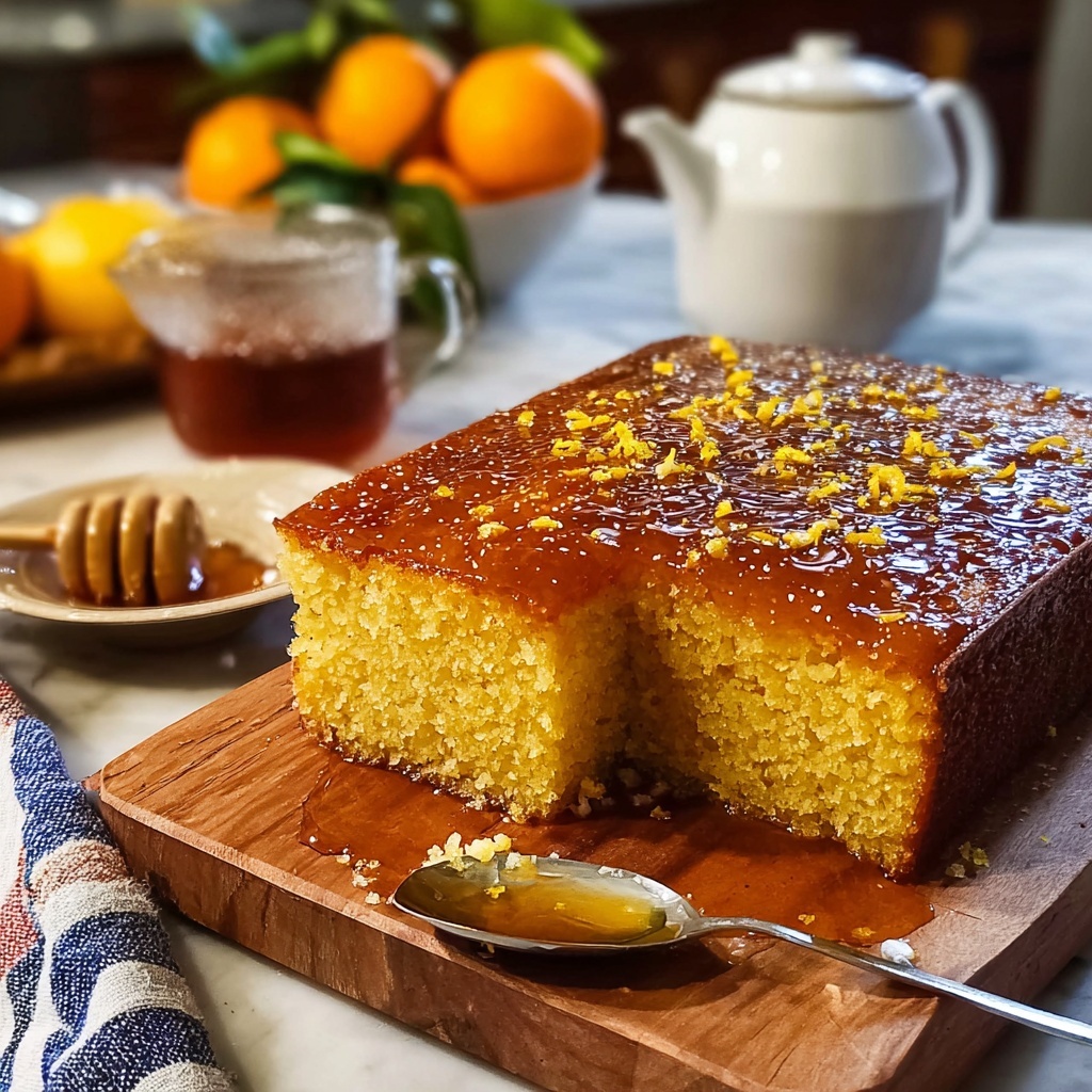 Turkish Revani Cake with Citrus Syrup Recipe - Recipe Image