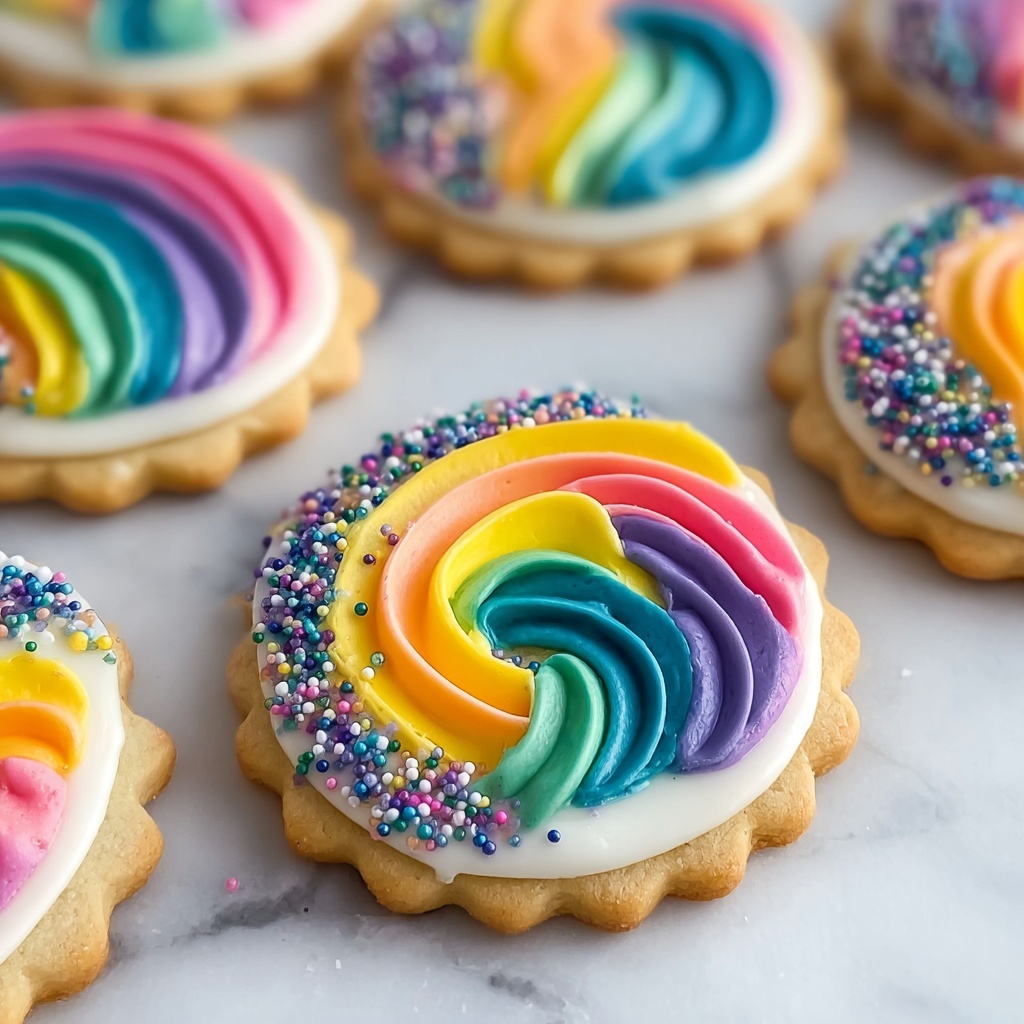 Piped Rainbow Shortbread Cookies for Festive Fun at Home Recipe - Recipe Image