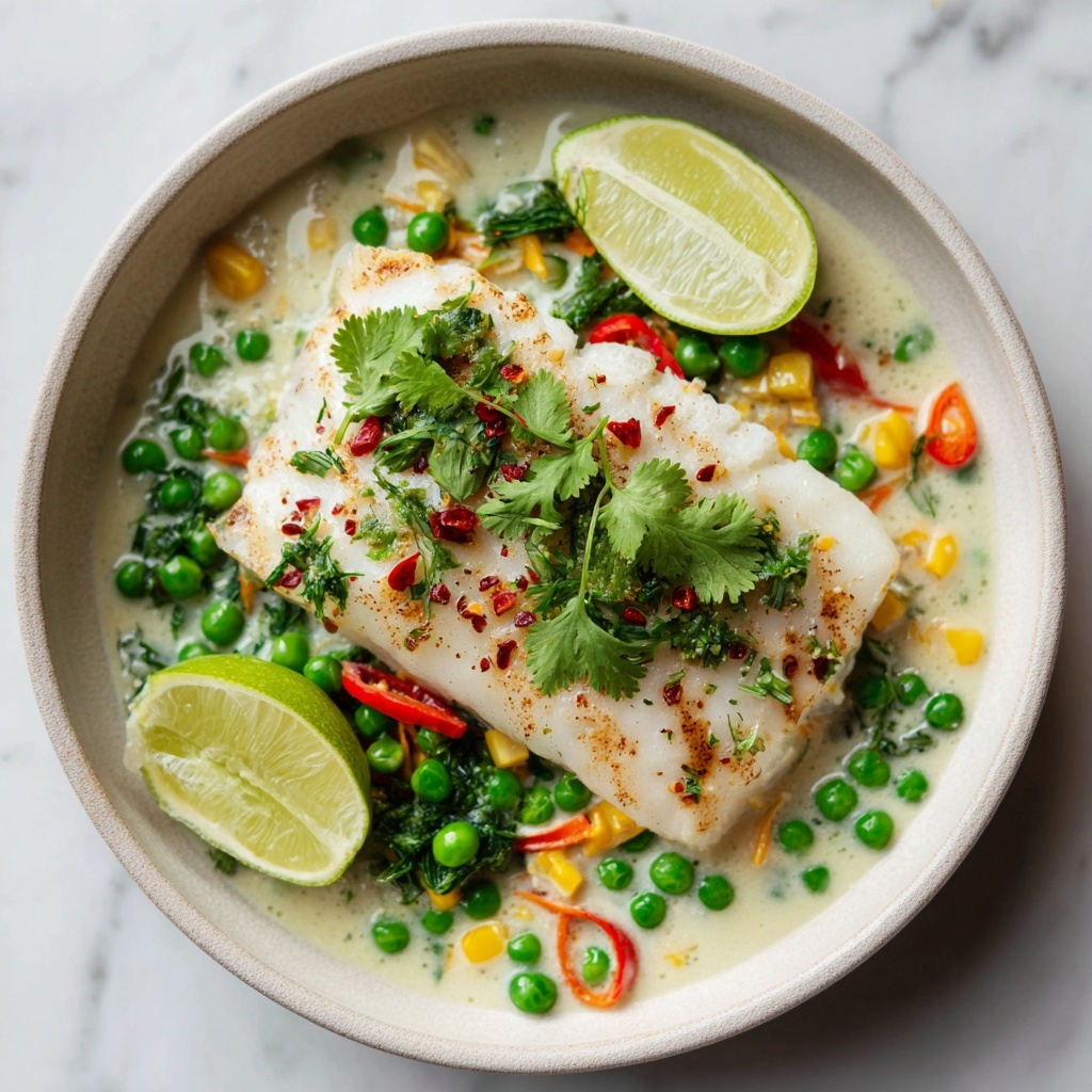 Coconut Poached Cod with Ginger and Lime Recipe - Recipe Image