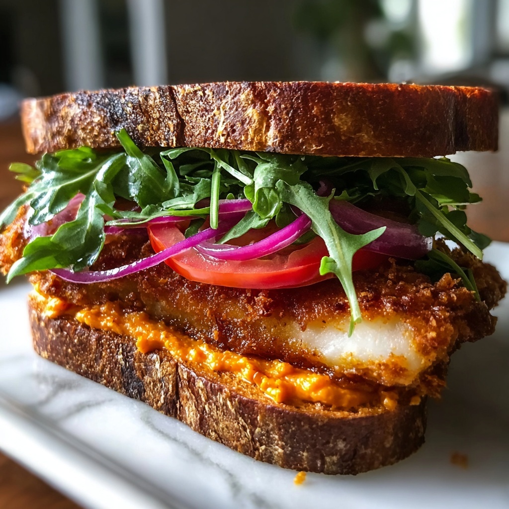 Crunchy Chicken Romesco Sandwich Recipe - Recipe Image