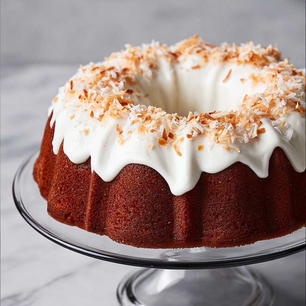 Coconut Bundt Cake with Coconut Frosting Recipe - Recipe Image