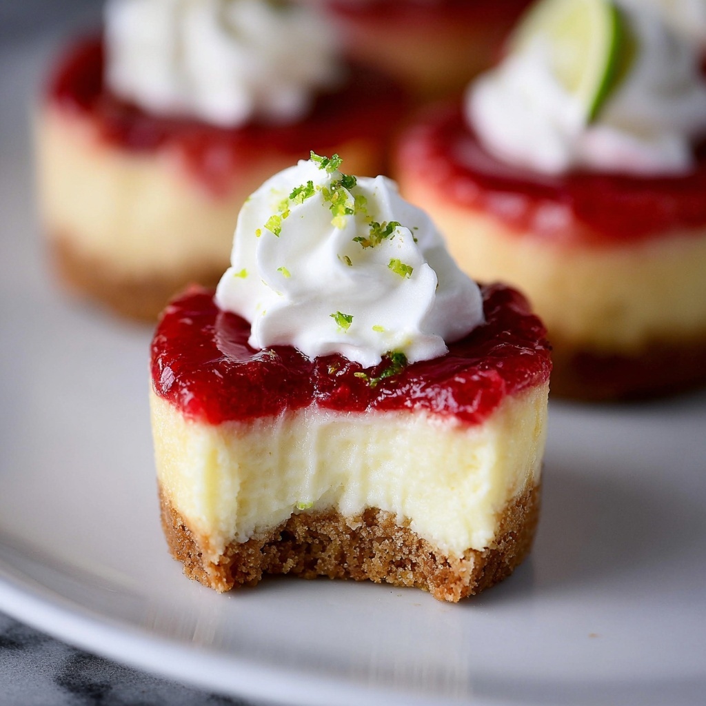 Mini Lime Cheesecakes with Raspberry Sauce Recipe - Recipe Image