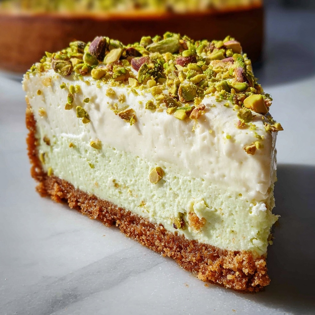 Heavenly Pistachio White Chocolate Cheesecake Bliss Recipe - Recipe Image