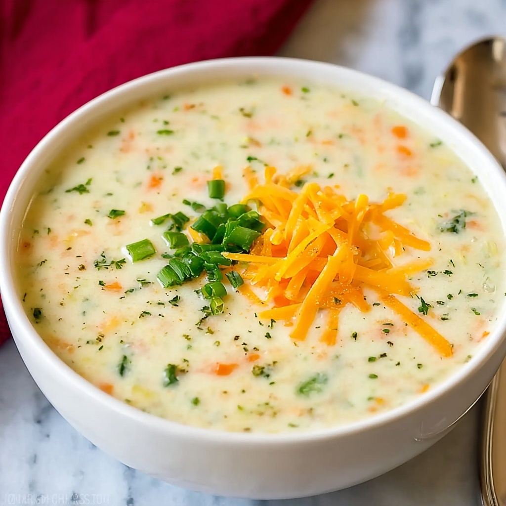 Creamy Potato Carrot Soup with Cheddar and Green Onions Recipe - Recipe Image